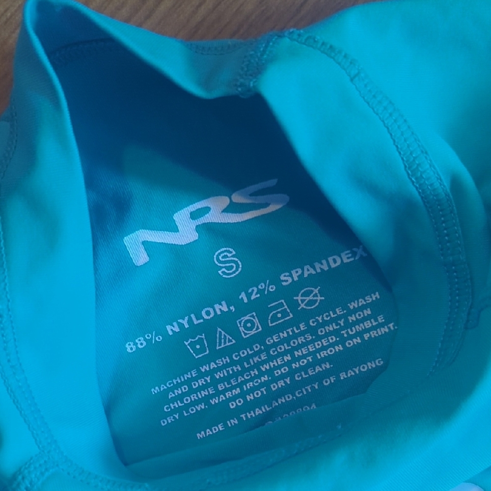 NRS Teal Short Sleeve Rash Guard - Picture 3 of 4